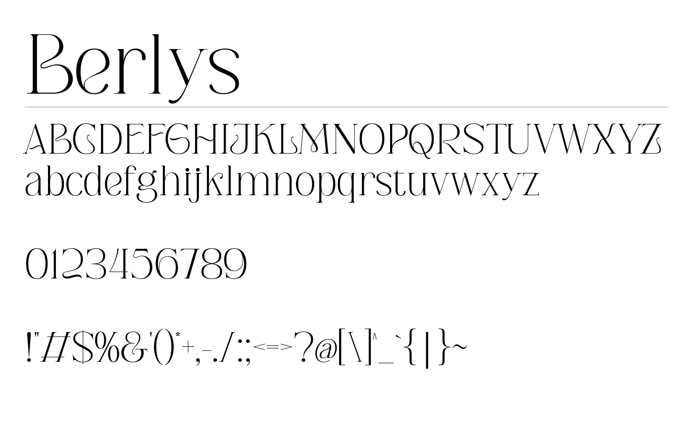 Berlys Font preview