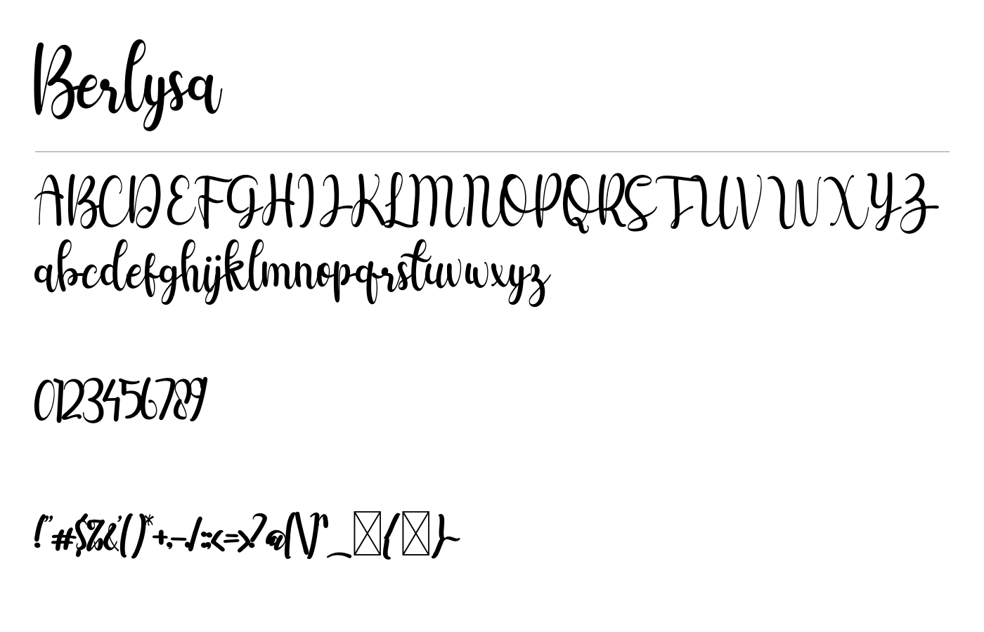 Berlysa Font preview