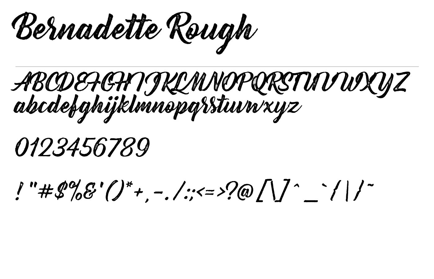 Bernadette Rough Font preview