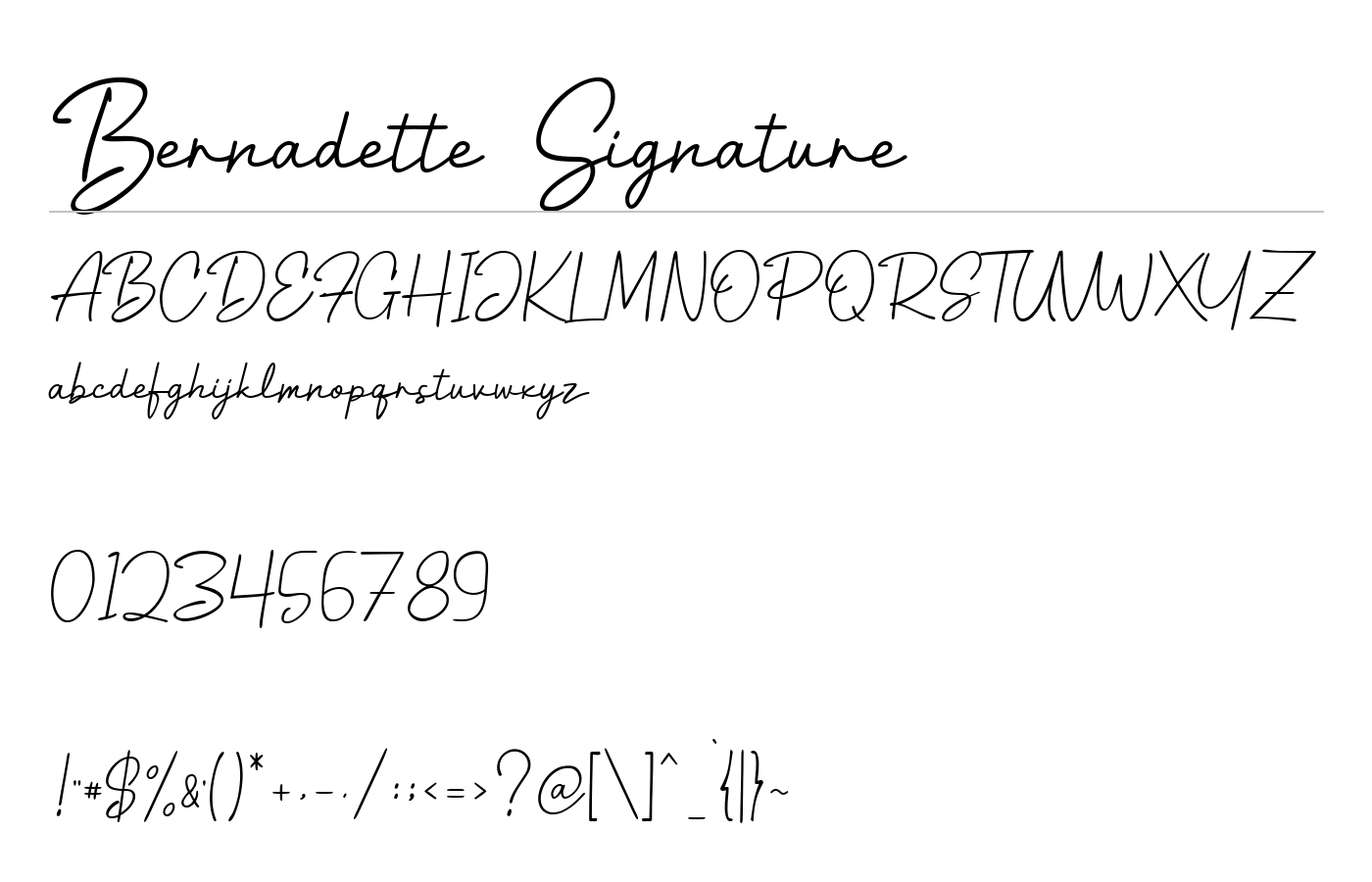 Bernadette Signature Font preview