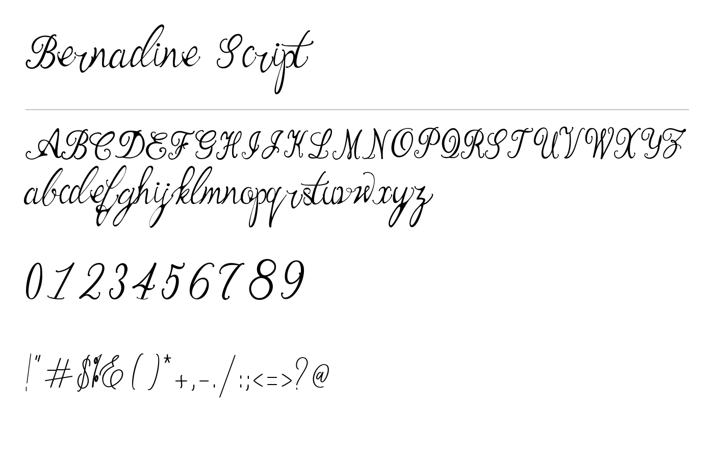 Bernadine Script Font preview