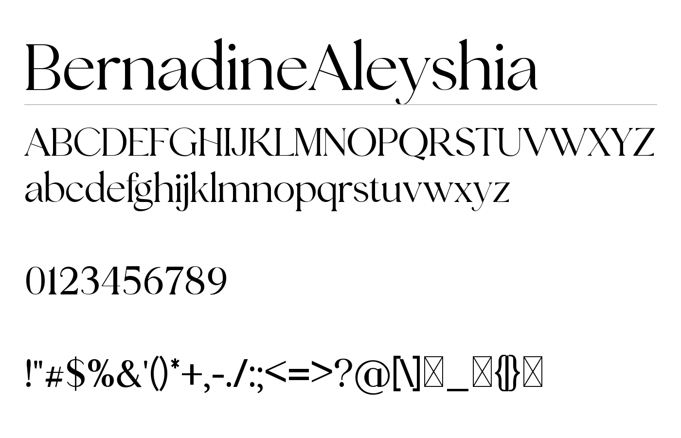 BernadineAleyshia Font preview