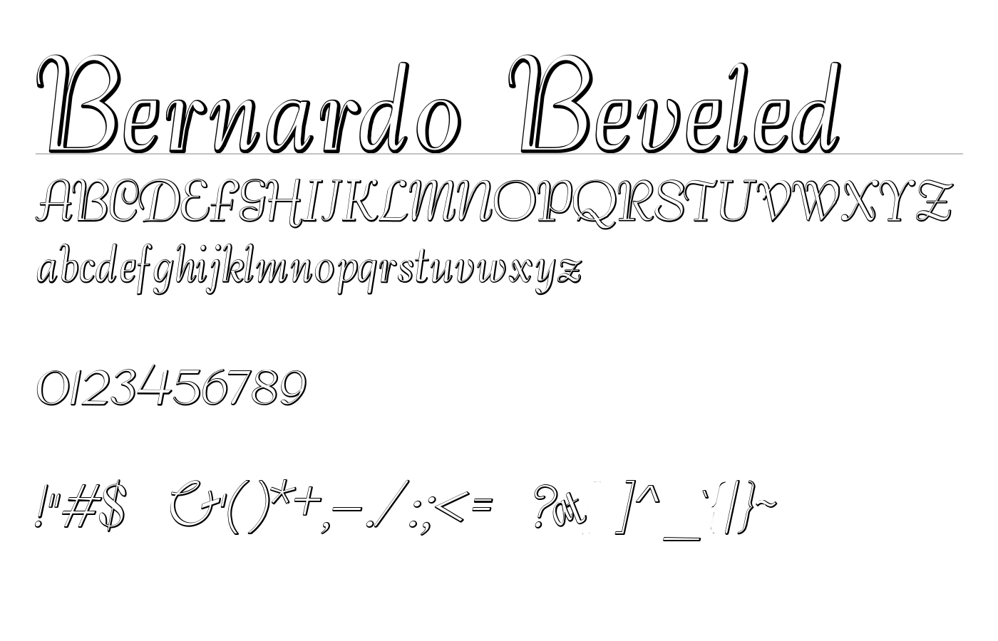Bernardo Beveled Font preview