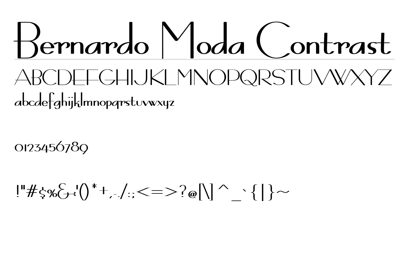 Bernardo Moda Contrast Font preview