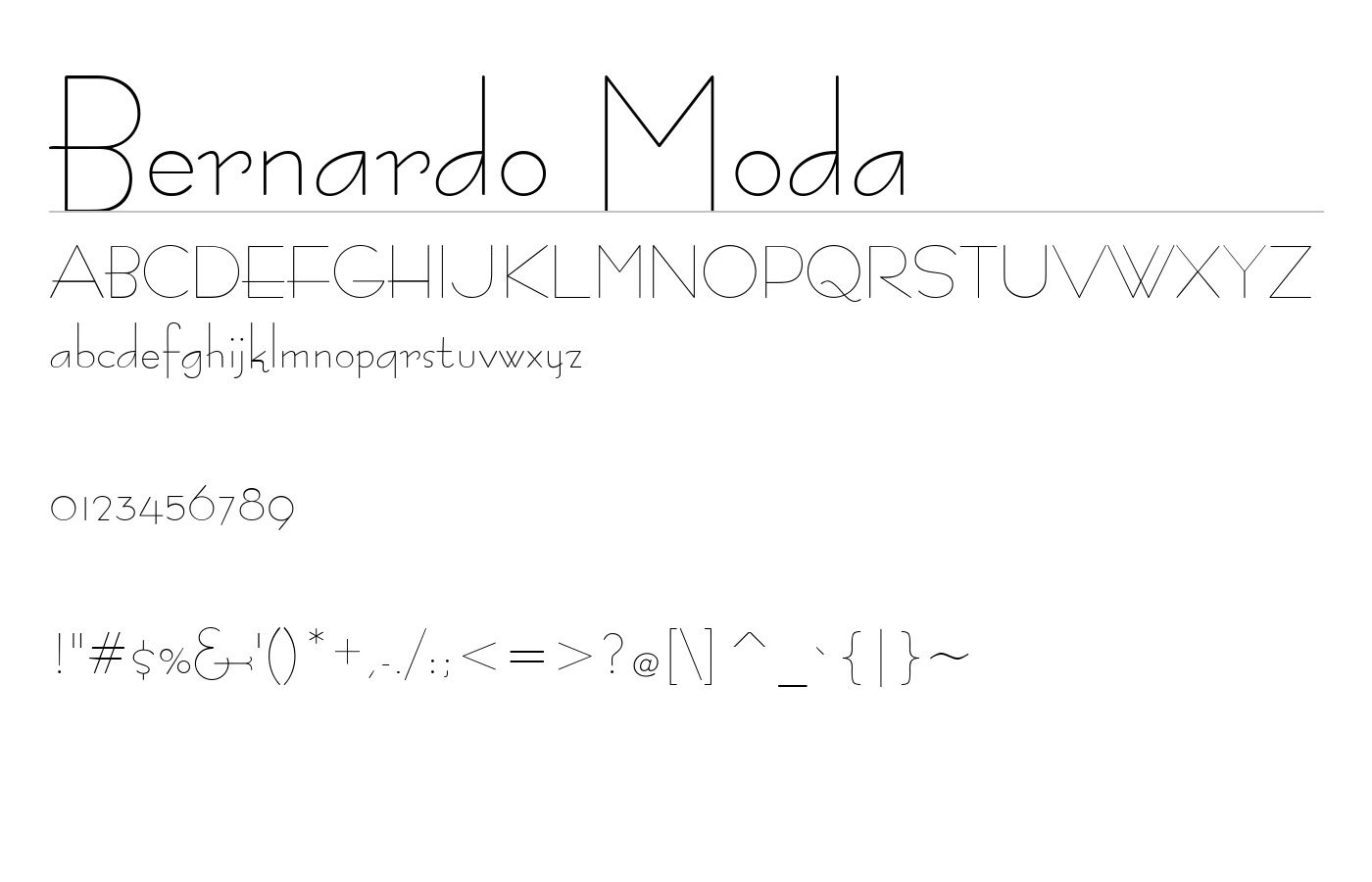 Bernardo Moda Font preview