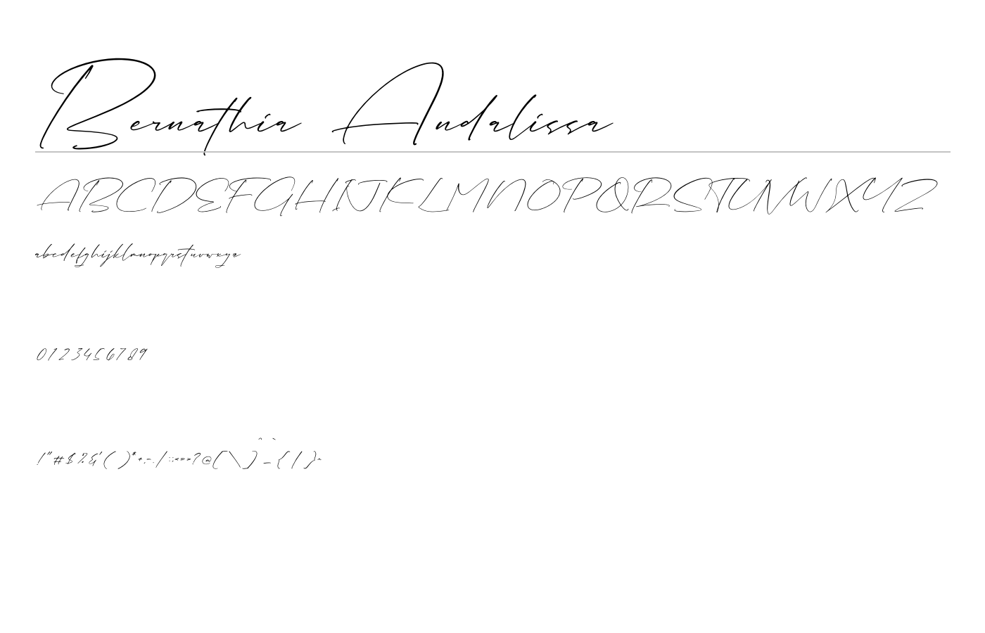 Bernathia Andalissa Font preview