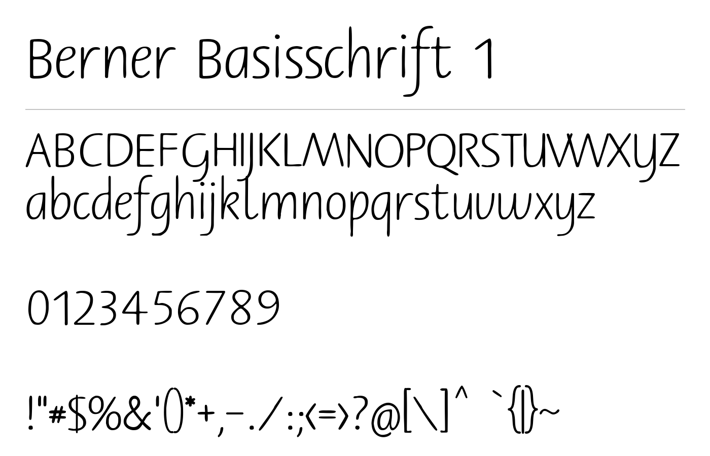Berner Basisschrift 1 Font preview