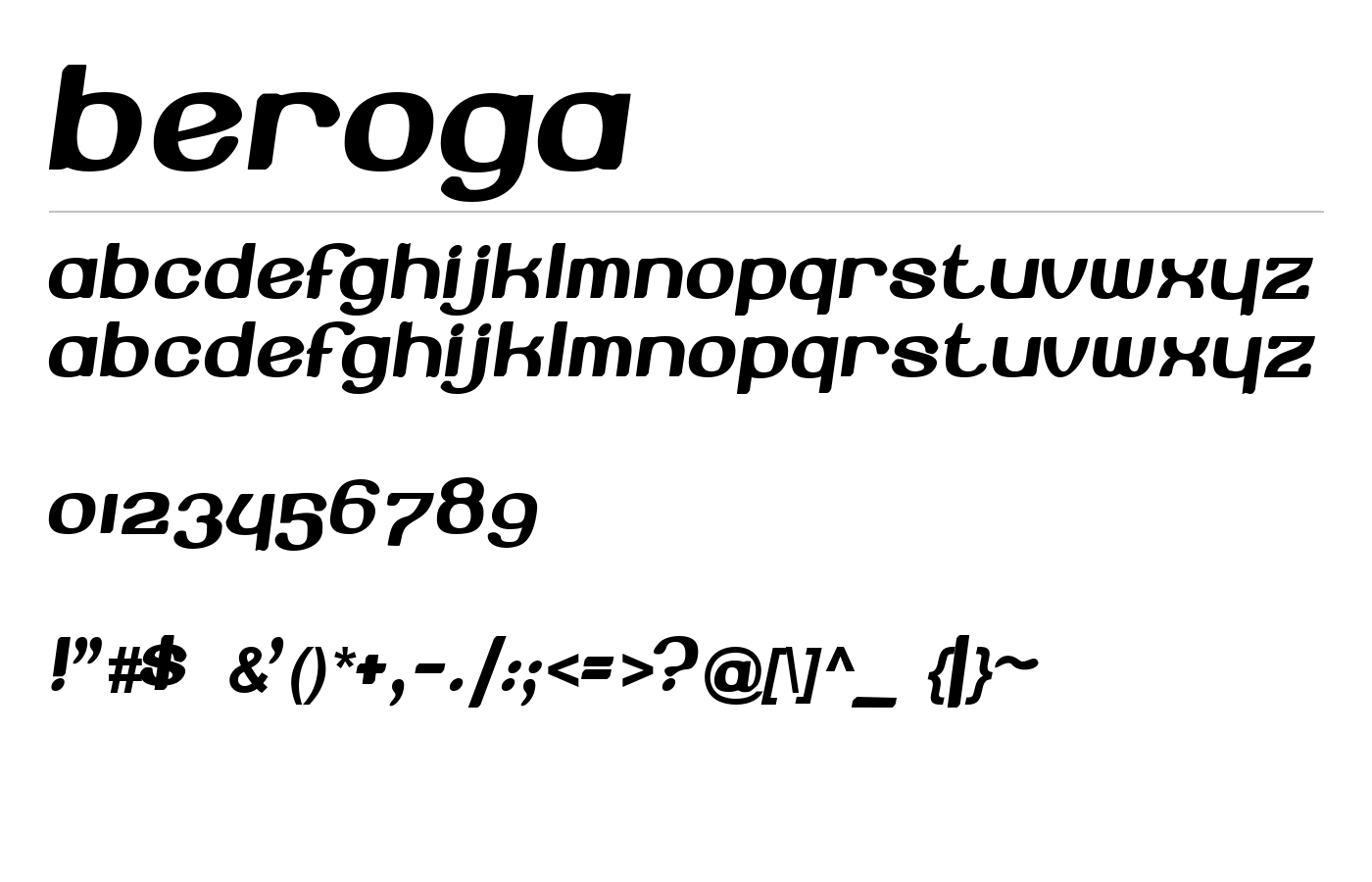 Beroga Font preview