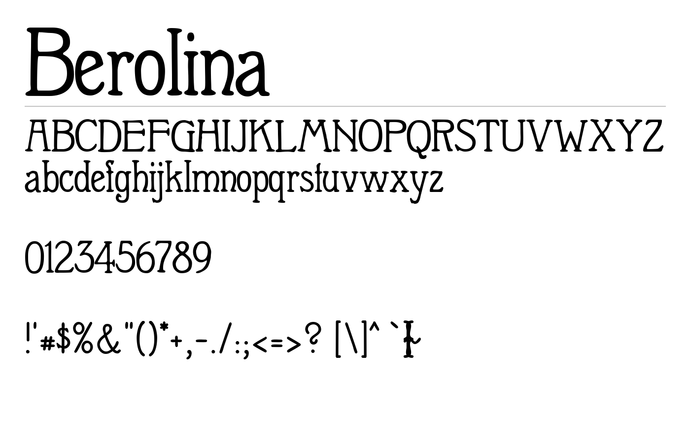 Berolina Font preview