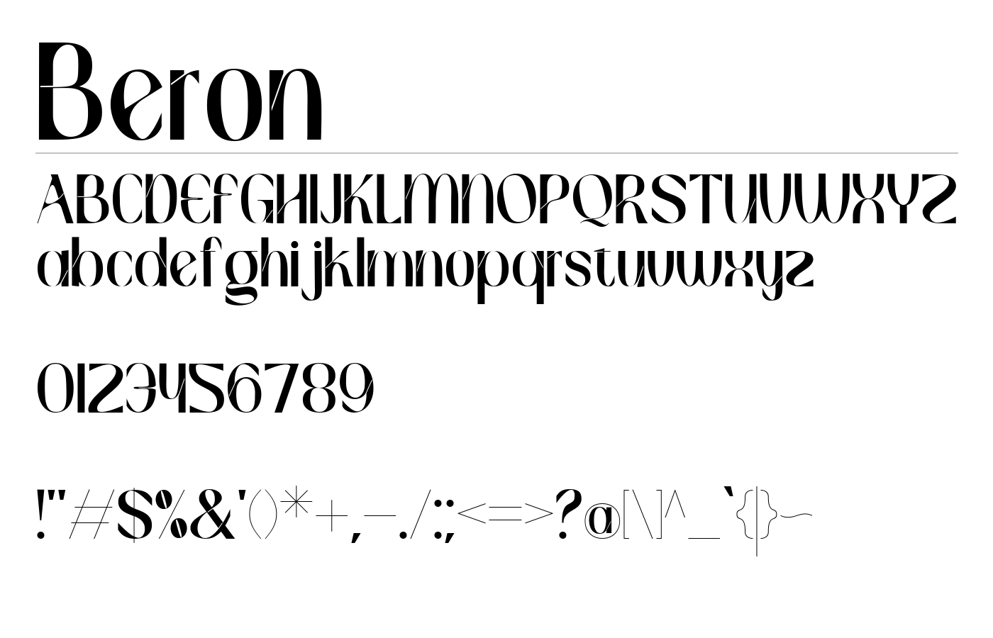 Beron Font preview