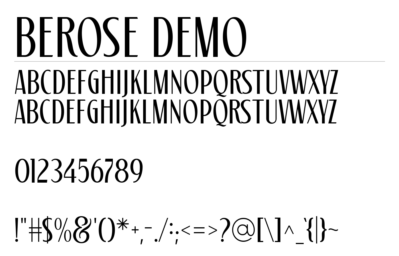 Berose Demo Font preview