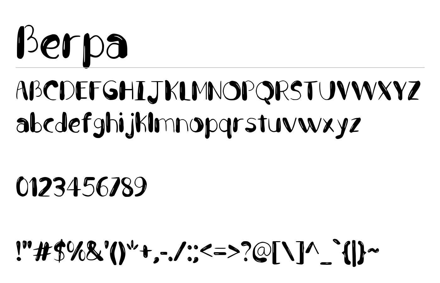 Berpa Font preview