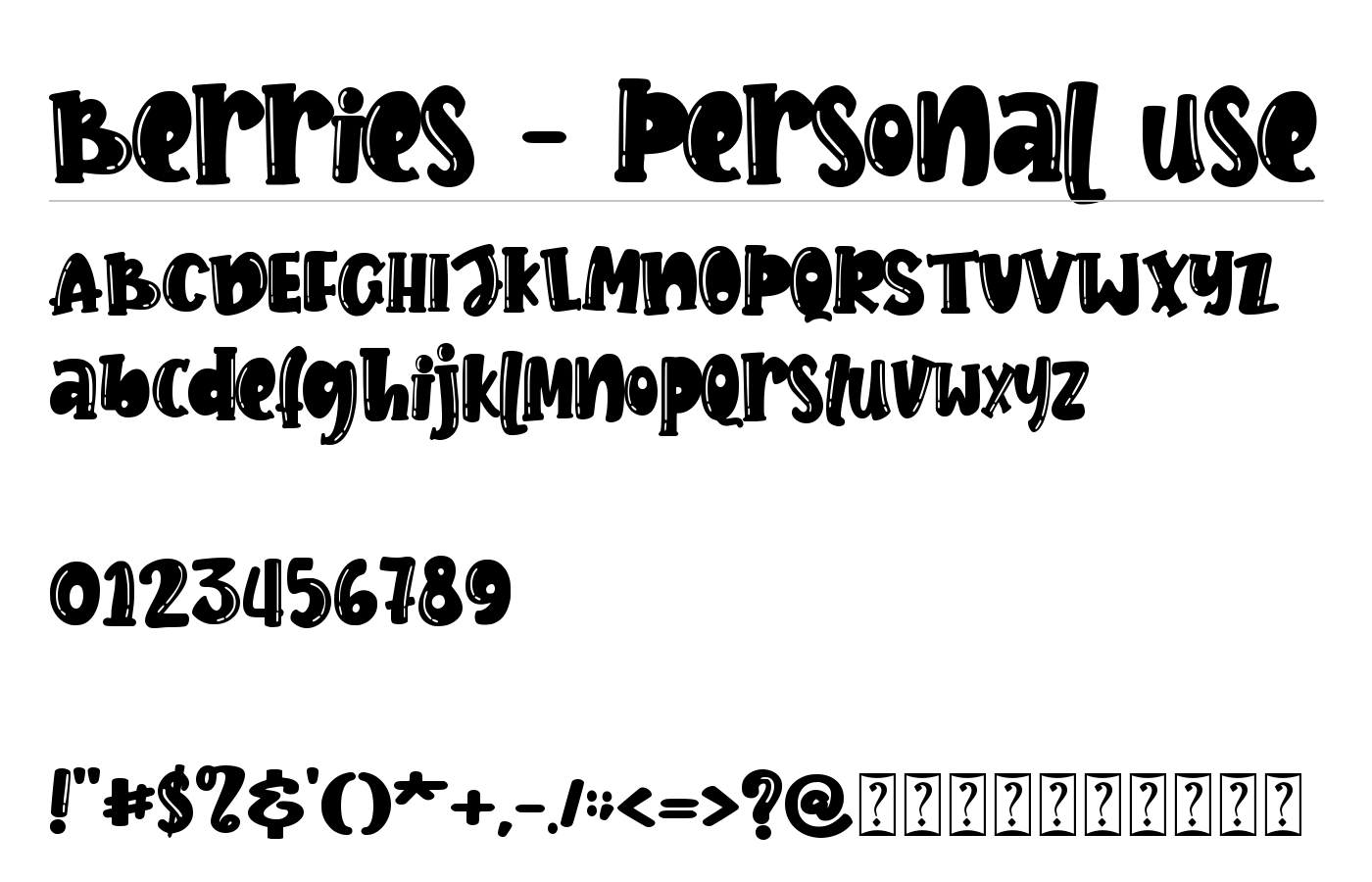 Berries - Personal use Font preview