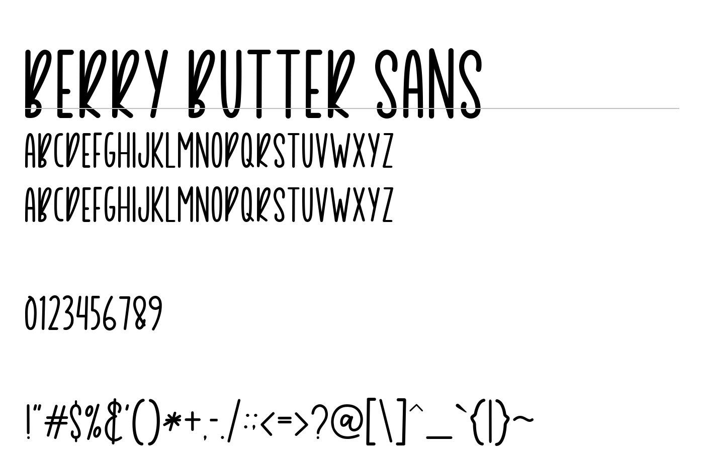 Berry Butter Sans Font preview