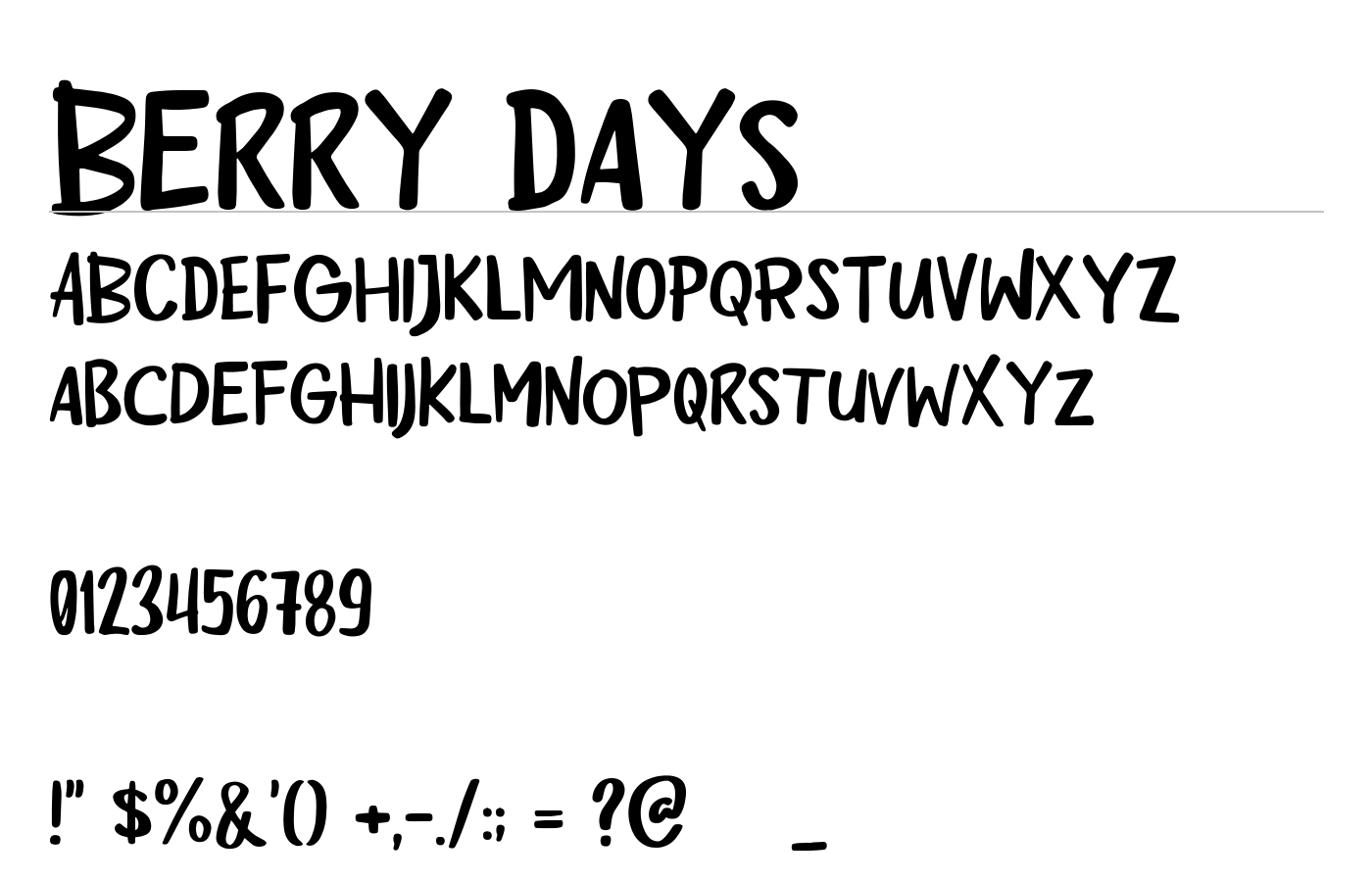 Berry Days Font preview