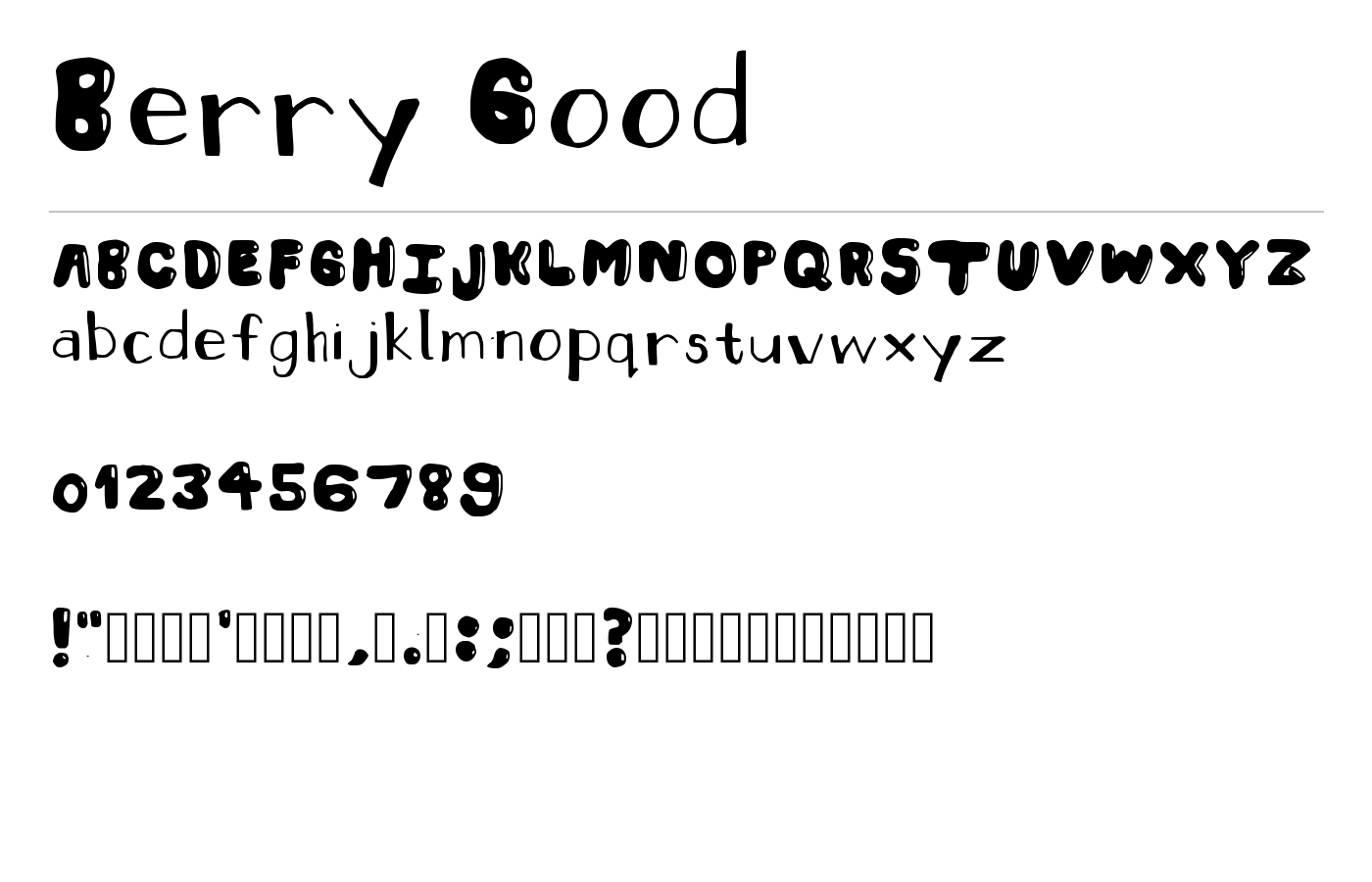 Berry Good Font preview