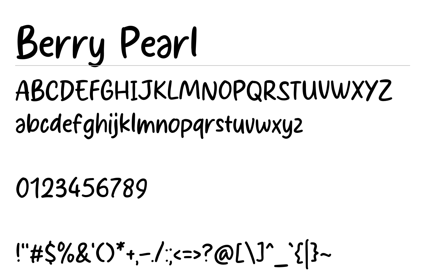 Berry Pearl Font preview