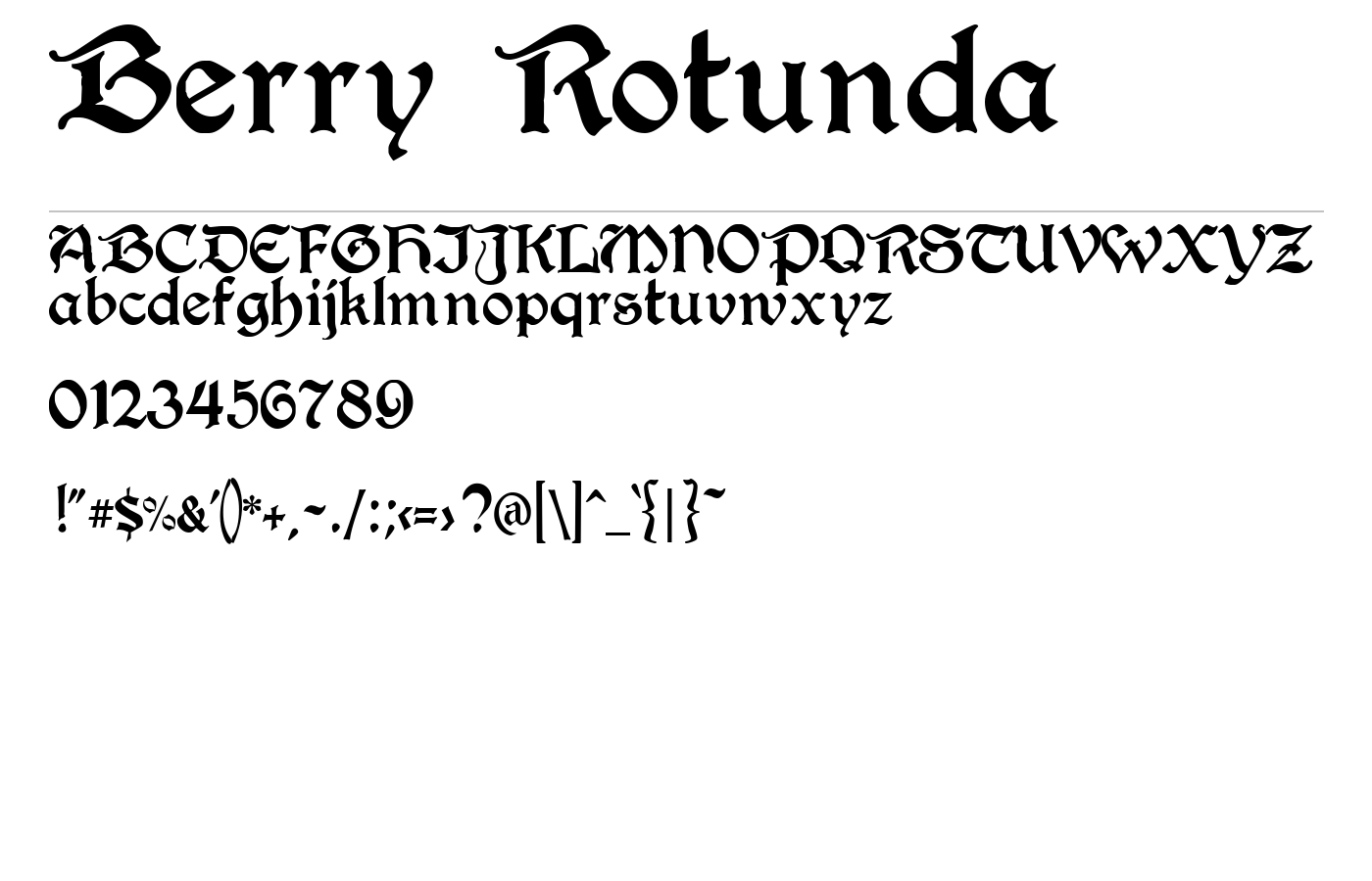 Berry Rotunda Font preview