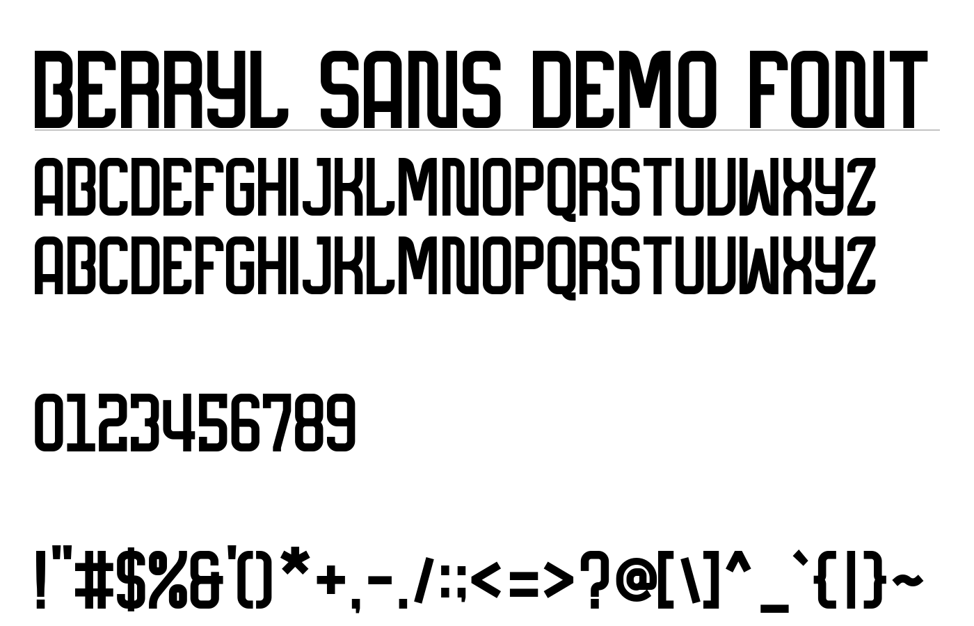 Berryl Sans DEMO font preview