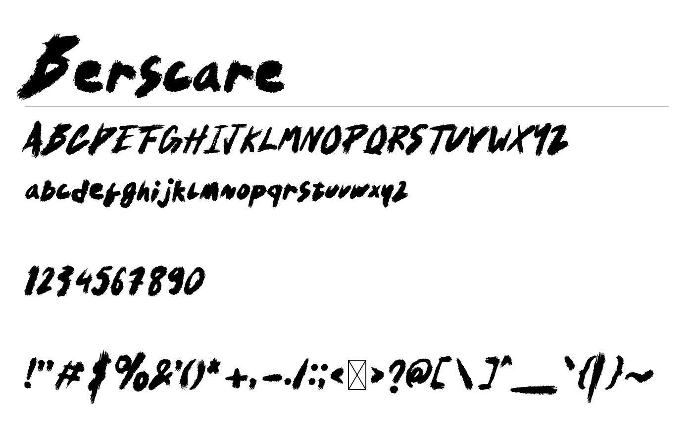 Berscare Font preview