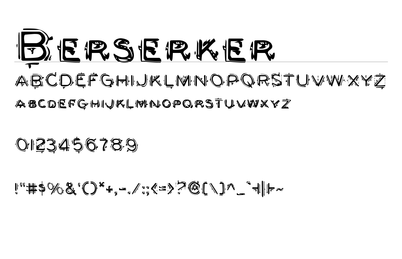 Berserker Font preview