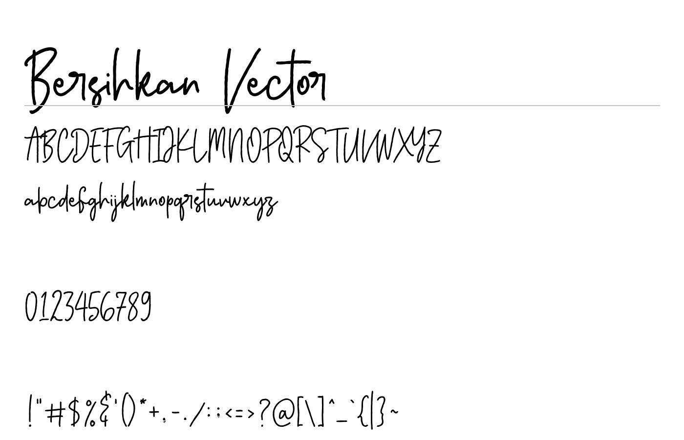 Bersihkan Font preview