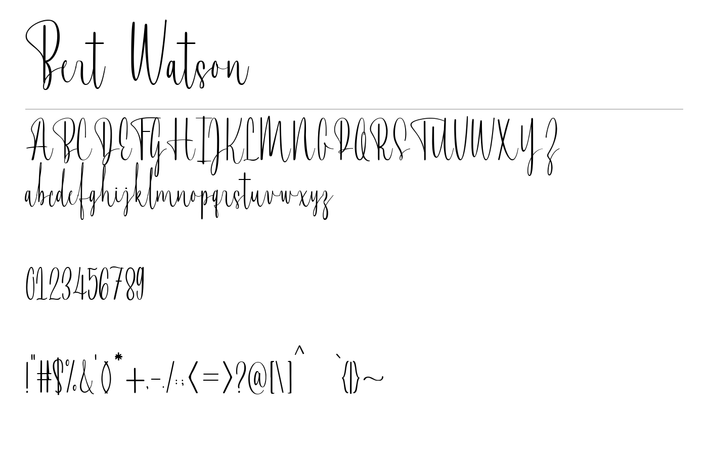 Bert Watson Font preview