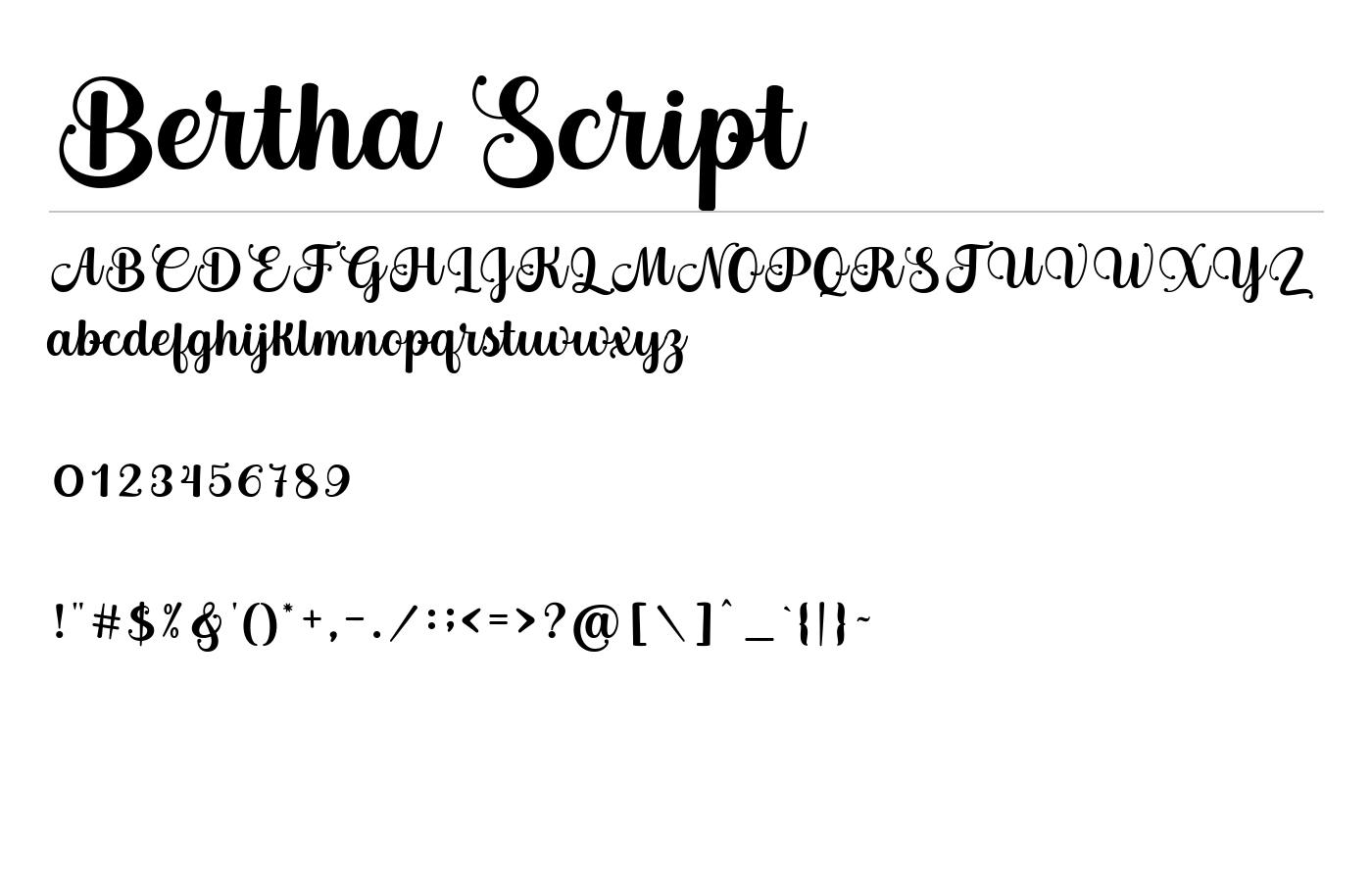 Bertha Script Font preview
