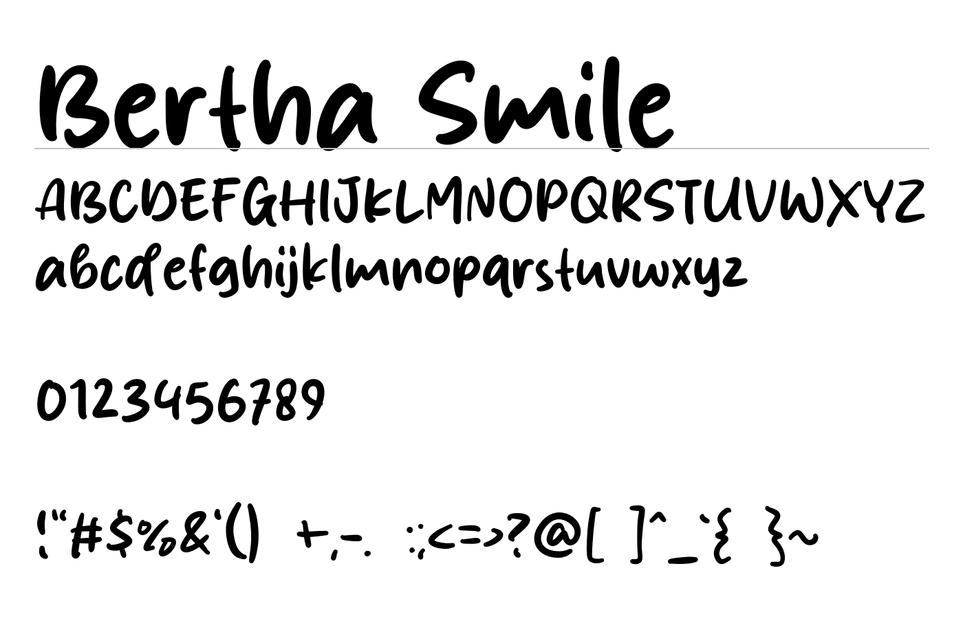 Bertha Smile Font preview