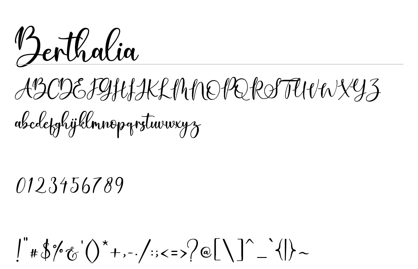 Berthalia Font preview