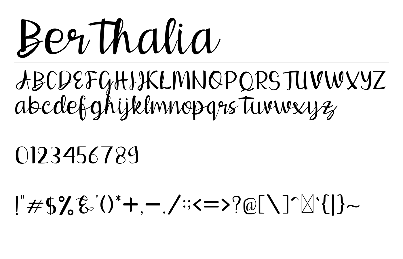 Berthalia Font preview