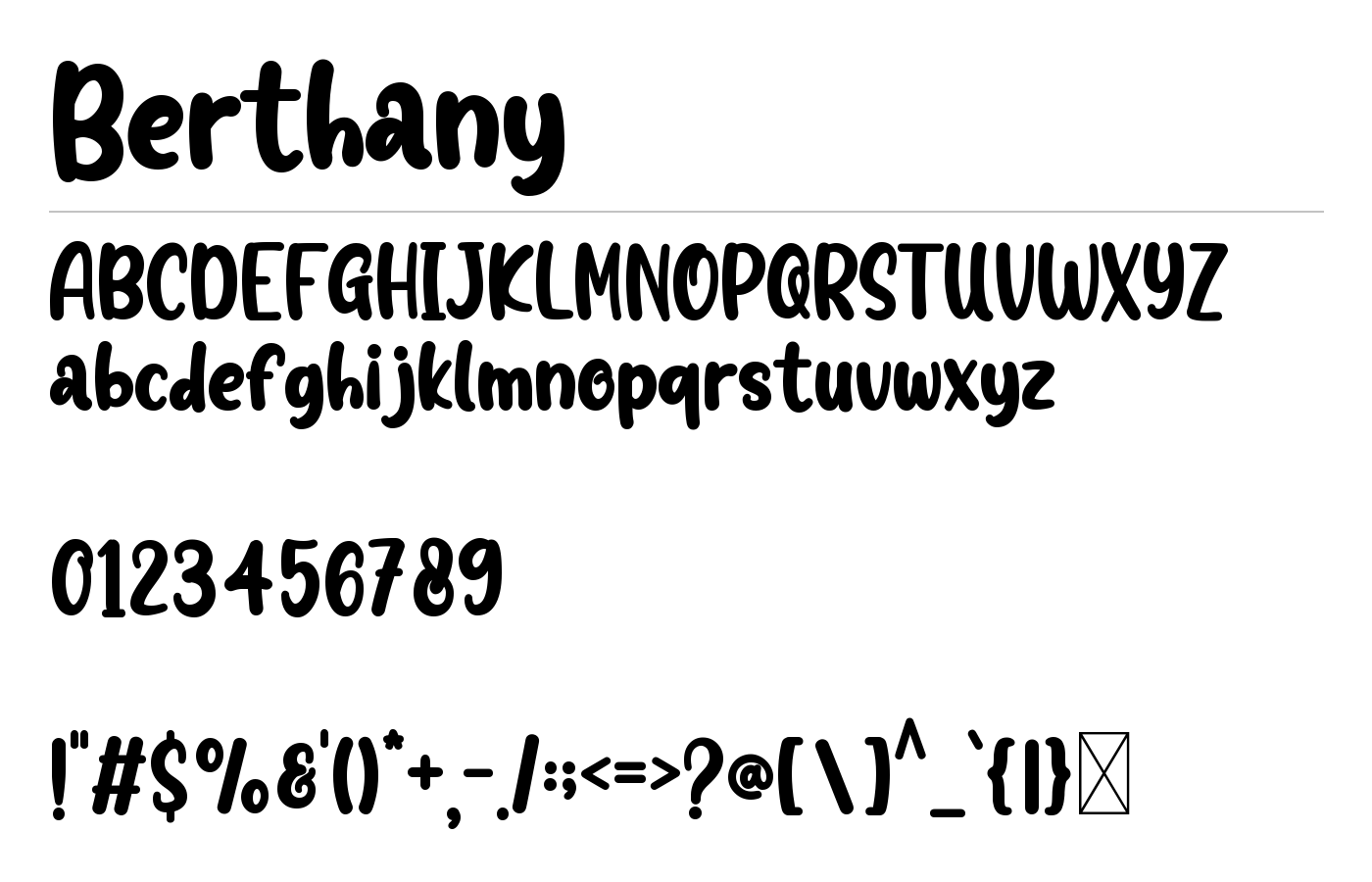 Berthany Font preview