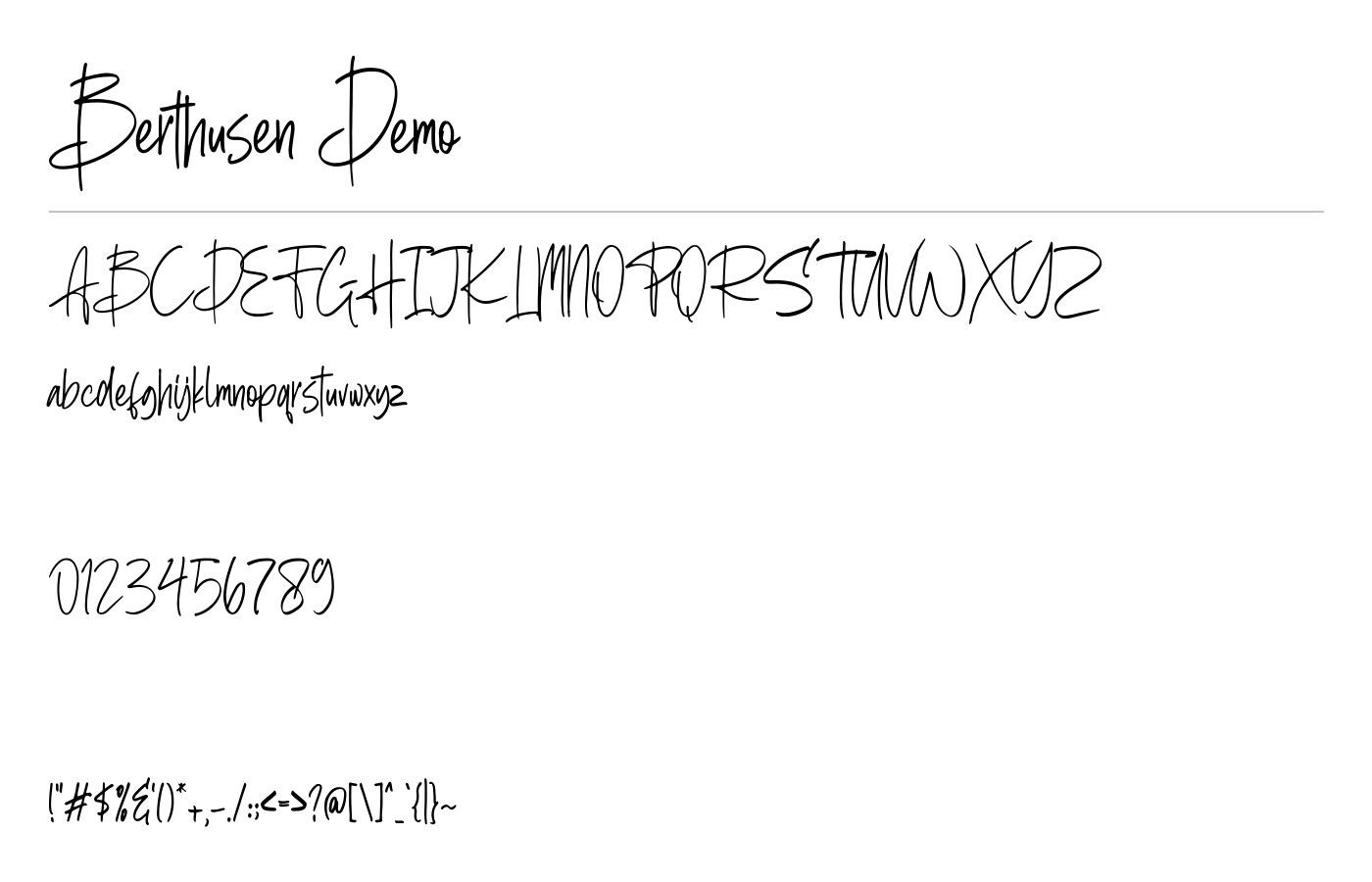 Berthusen Font preview