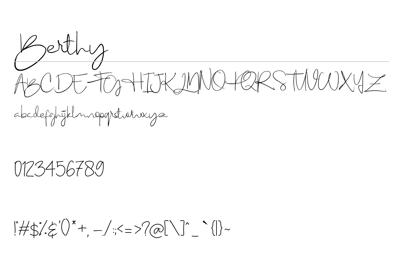 Berthy Font preview