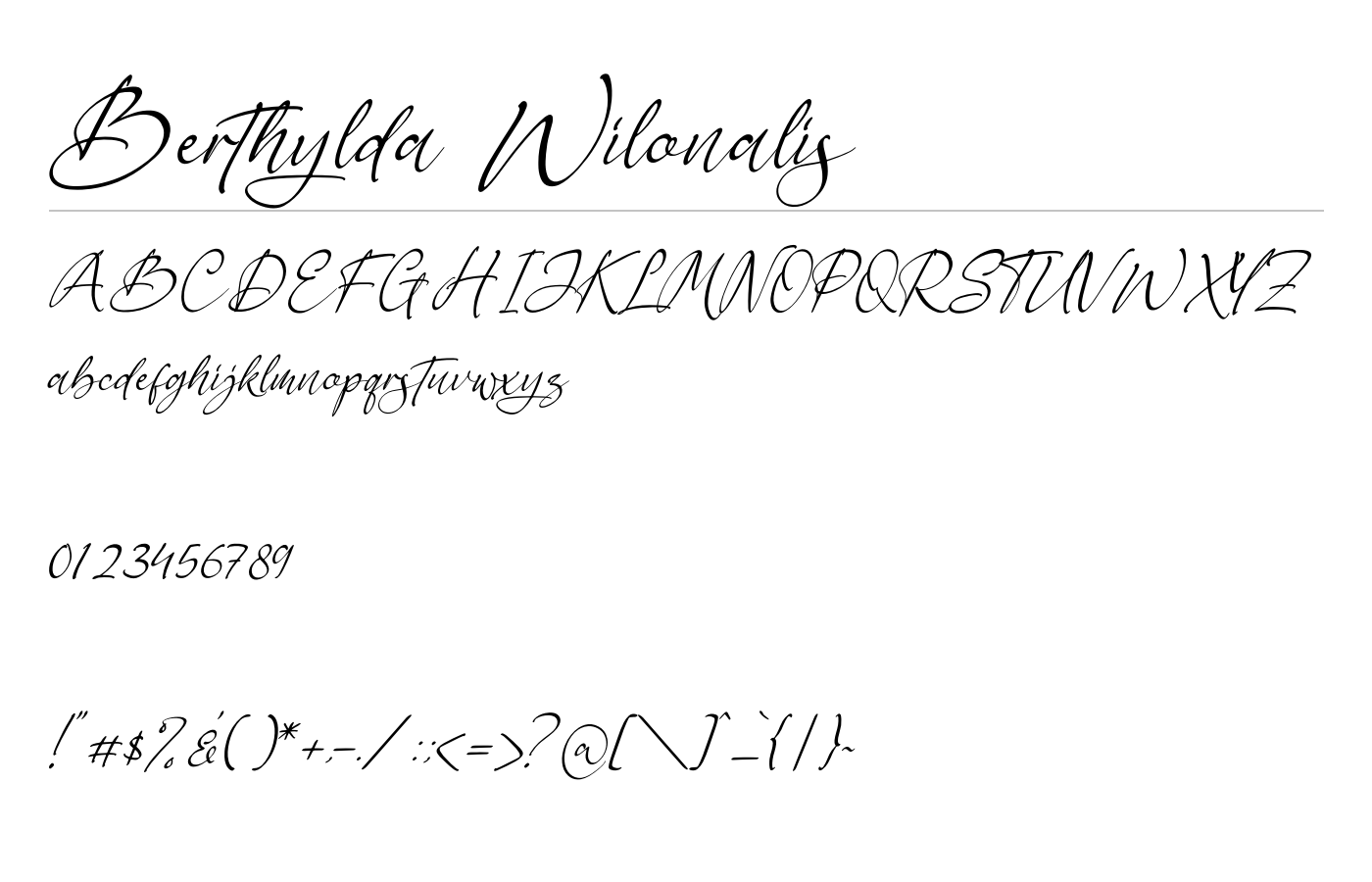 Berthylda Wilonalis Font preview