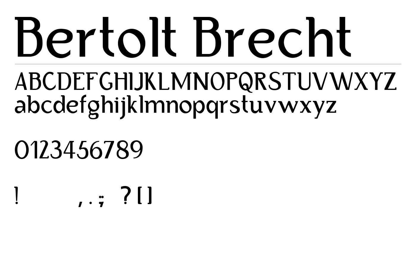 Bertolt Brecht Font preview