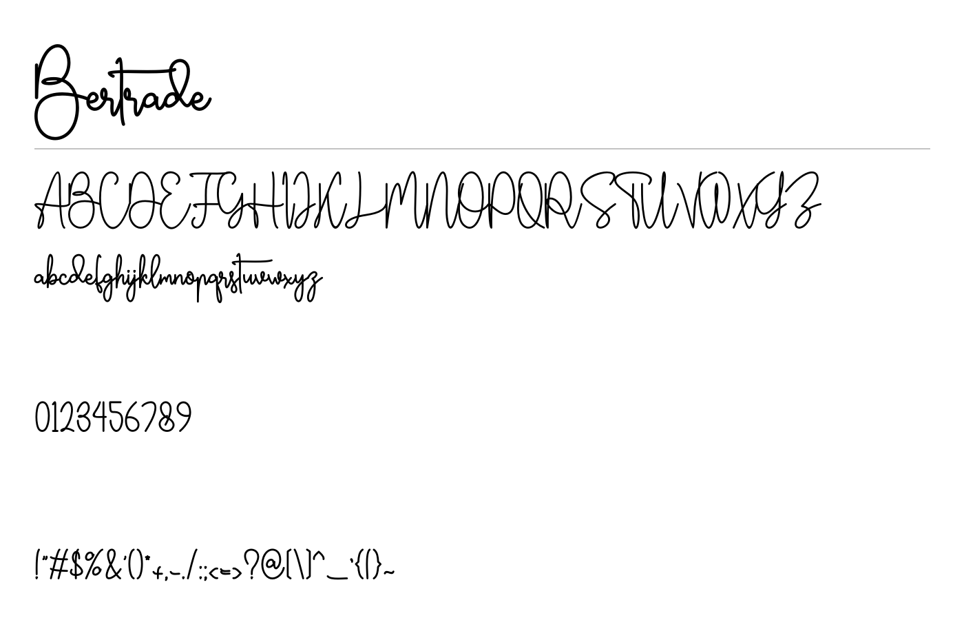 Bertrade Font preview