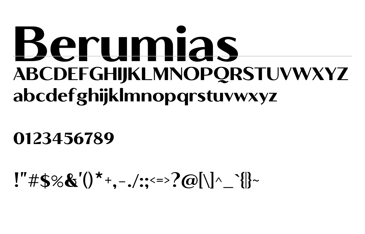 Berumias Font preview