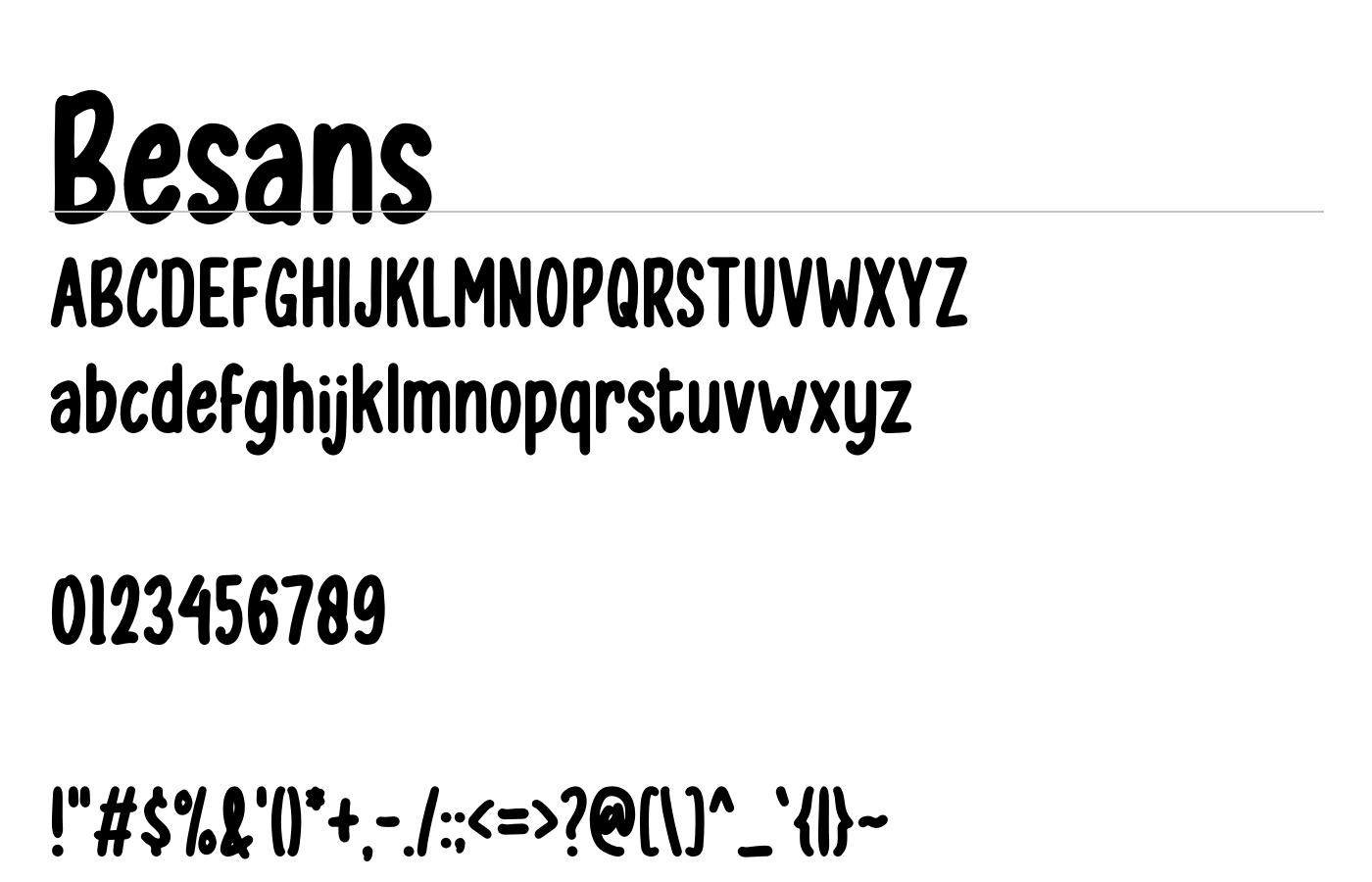 Besans Font preview