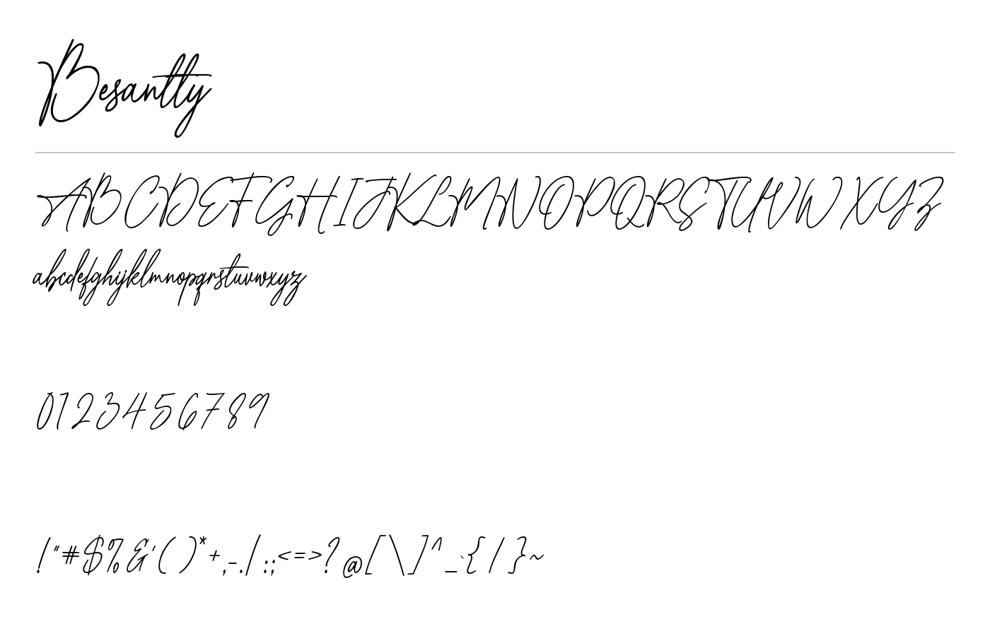Besantty Font preview