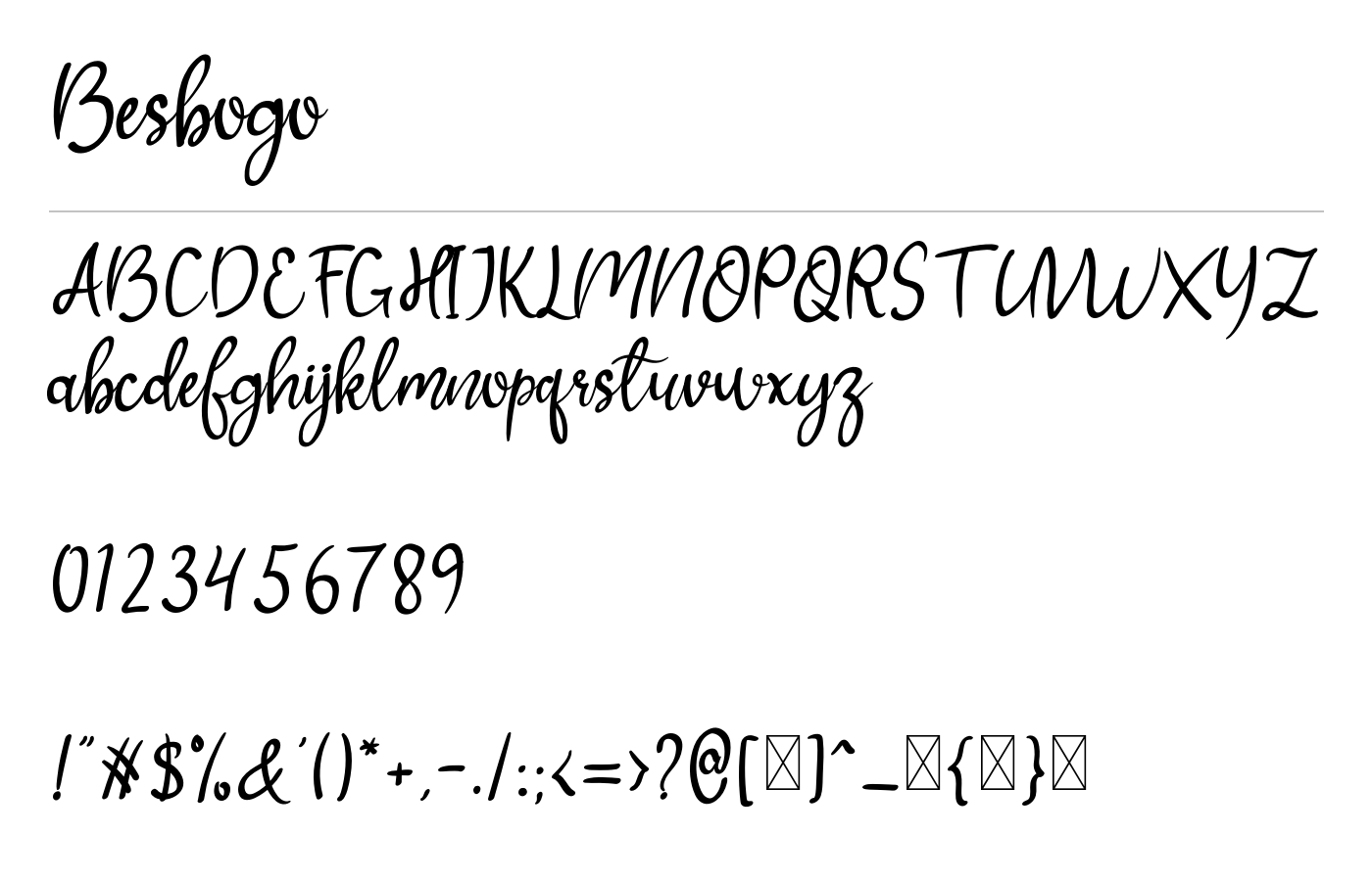 Besbogo Font preview
