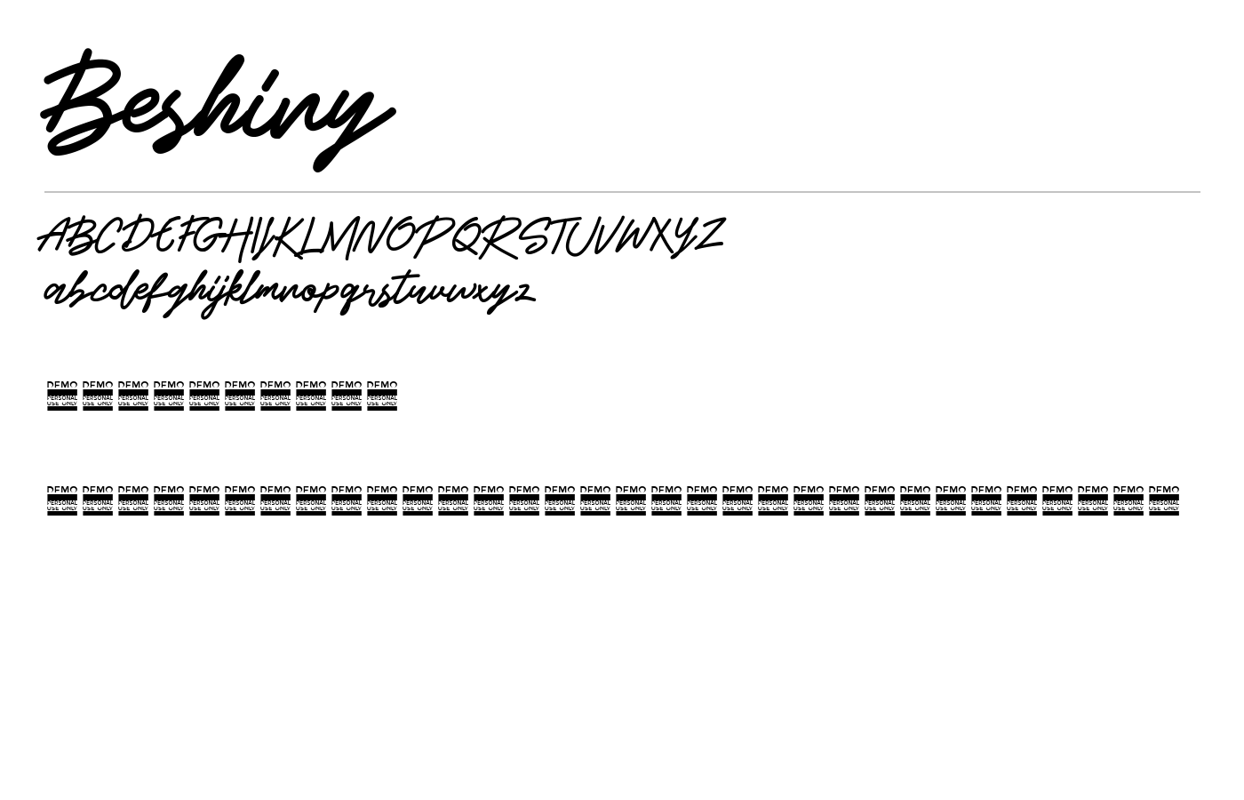 Beshiny Font preview