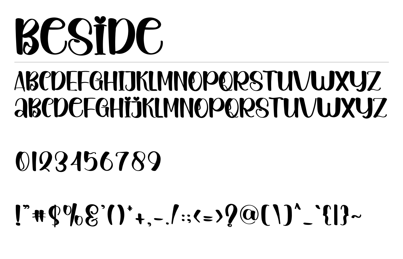 Beside Font preview