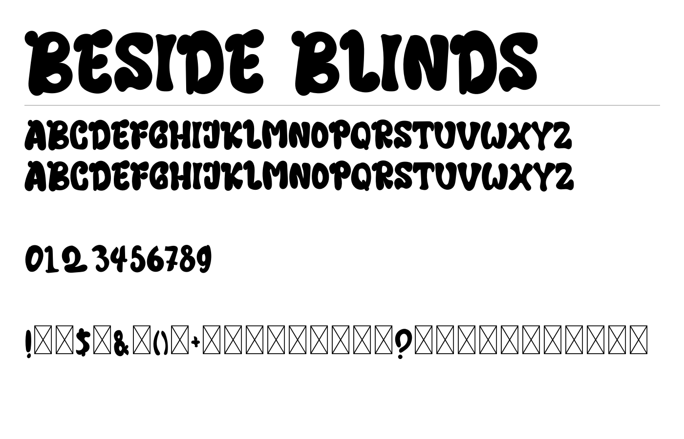 Beside Blinds Font preview