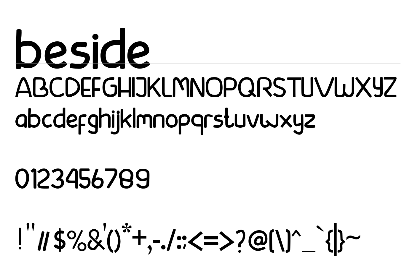 beside Font preview