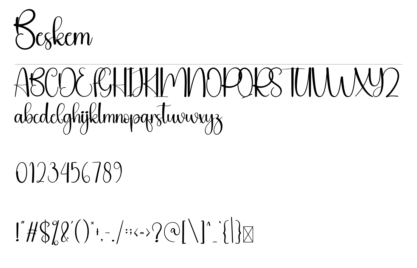 Beskem Font preview