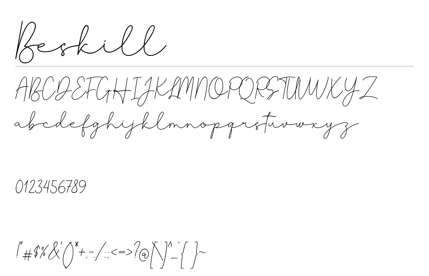 Beskill Font preview