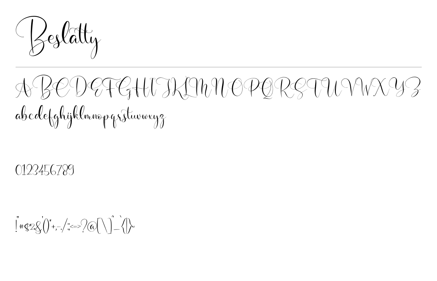 Beslatty Font preview