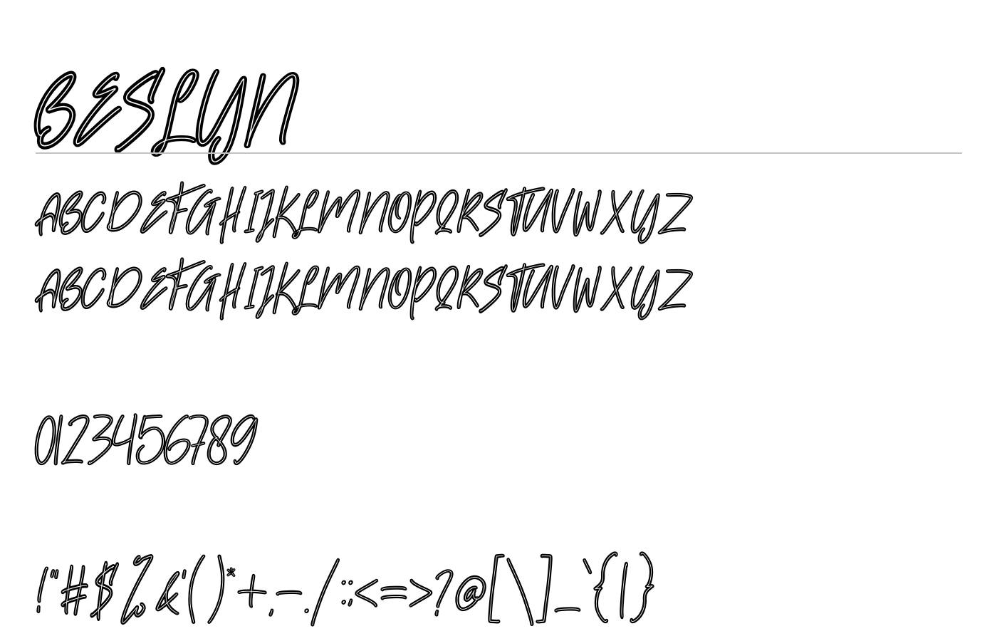 Beslyn Font preview