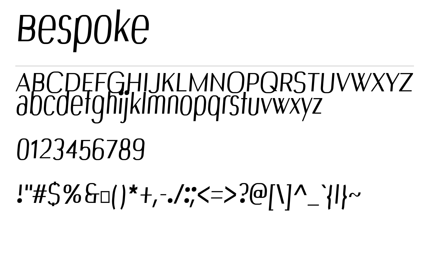 Bespoke Font preview